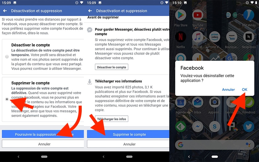 comment supprimer son propre compte facebook